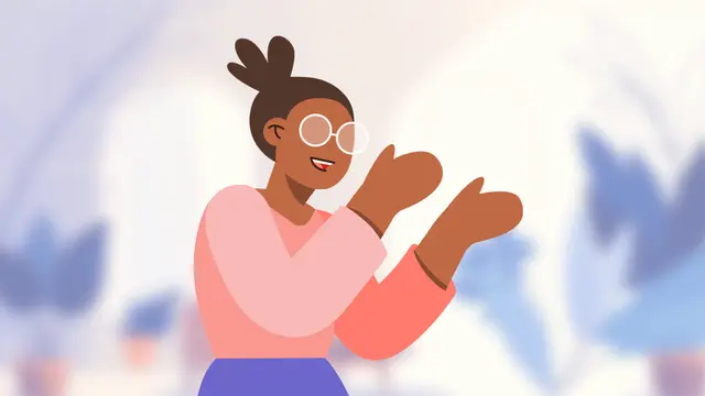 Illustration d'une personne qui applaudit, style illustration Viaki